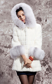 Manches longues à capuche en fausse fourrure Parti / Manteau Casual (plus de couleurs)