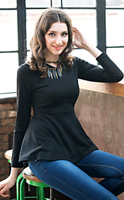 V-cou manches longues sexy Top trapèze