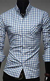 Classique Couleur plaids causales les chemises pour hommes