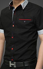 Simple Slim Linen Shirt dehors des hommes