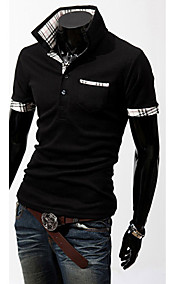 Men's Slim Check Contrast Color POLO T-Shirt