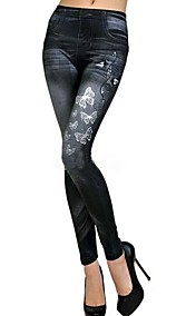 [CyberMondaySale]papillon élastique Jeans impression d'imitation de sport de femmes