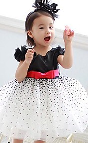 [XmasSale]Points noirs Ceinture Détail Tier Robes pour filles