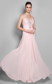 robe de soirée en mousseline de soie bretelles gaine / colonne bretelles parole longueur (551379)