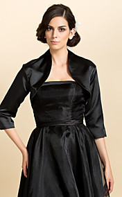3/4 manches Satin Jackets de mariage (plus de couleurs disponibles)