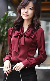 Manches longues bowknot de cru T-shirts femmes