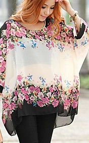 floral blouse imprimée en mousseline de soie des femmes