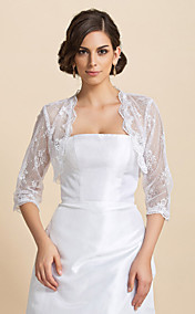 Magnifique dentelle à manches mi-temps Soirée / synthèse / Jacket (plus de couleurs) Casual