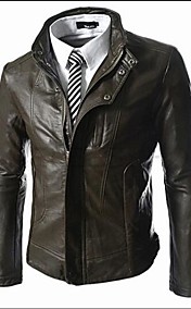 Men's Stand Collar Long Sleeve Slim Climbing-inspired Cut Pocket Jacket 