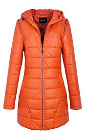 Women's   PU Leather  Long Coat 