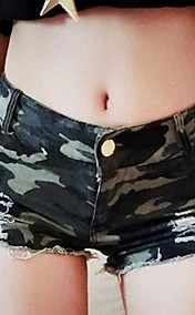 Club de haut de Femmes Pantalons taille Short Camouflage Jeans Afficher mince Hot  