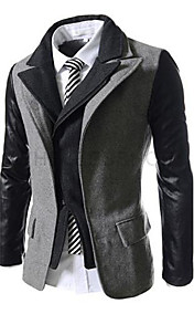 [XmasSale]Zian® Men's Lapel Fashion False Two Oblique Zipper Placket Design Casual Tweed Slim Jacket O