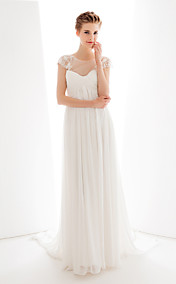 Gaine / colonne bijou les trains tribunal mousseline Robe de mariée