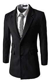 [XmasSale]Tailleur de collier des hommes Casual Manteau à manches longues avec deux poches unique à poitrine poussière