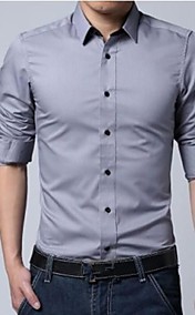 Men's Lapel Slim Casual Long Sleeve Business Shirt