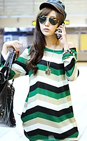 [XmasSale]t-shirt rond de cou rayure à manches longues des femmes