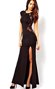 Dentelle des femmes sexy Cut Out haut de Split Maxi Dress