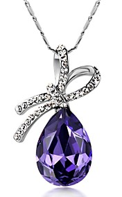 Dara ® Vantige (Pendentif Goutte d'eau) plaqué platine collier pendentif en argent (bleu et violet) (1 PC)