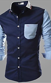 Men's long-sleeved shirt color bar