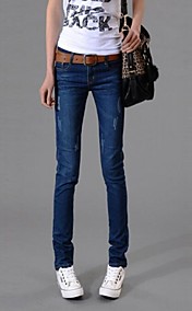 Zian® Women's Casual Fashion Double Ways of Wearing Solid Color Slim Pencil Jeans