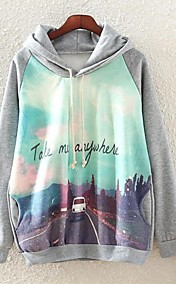 manches longues voiture impression hoodie des femmes