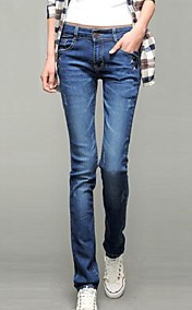 mode casual couleur solide élastique crayon mince jeans femmes zian®