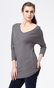 OM Women's Star-Studded Rhinestone Asymmetrical Sweater