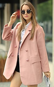 col plat taille lâche de véri de les femmes a chuté manteau à manches en laine d'épaule