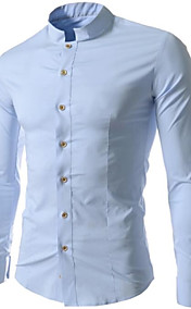 Men's Leisure Small Collar Cultivate One's Morality  Long Sleeve Shirt