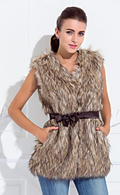 gilet de fourrure avec manches col en fausse fourrure de partie / veste décontractée