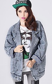 millésime veste de manteau de denim lâche des femmes