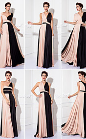 Sheath/Column Floor-length Knit Convertible Dress