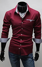 Men's Casual Long Sleeve Slim Shirt