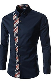 Men's Fashion Leisure Code Splicing Sleeved Shirt