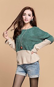 [CyberMondaySale]couleur s-xl de contraste de patchwork rond occasionnel lâche chandail des femmes