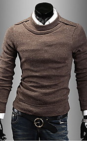 Mode de cou rond manches longues chandail occasionnel des hommes