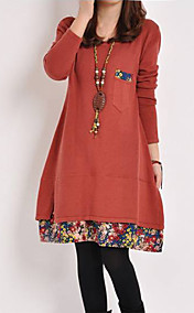 [XmasSale]Casual Robe longue douille de fleur de femmes