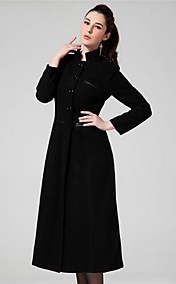 mode simple manteau en cachemire d'hiver breasted des femmes avec ceinture