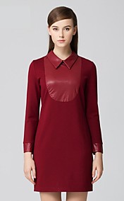 MFSUIER Women's Europe Top Brand Newest Fashion Autumn Cotton and Polyester Dress with Long Sleeved Dresses