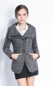 mode manteau de tweed fermeture éclair des femmes hanyijia