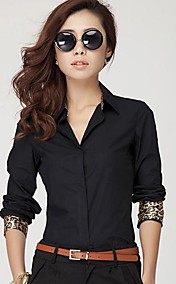 [XmasSale]revers de la mode la chemise des femmes avec léopard manchette