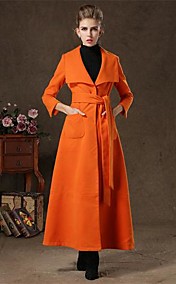 [XmasSale]manteau millésime turn-down col maxi des femmes (avec la ceinture)