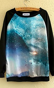 longue galaxie manches impression numérique sweat femmes