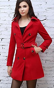 ceinture de revers de manteau de tweed tranchée ozl®women (plus de couleurs)