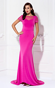 mesures gratuits! trompette / sirène bateau balayage / pinceau train de robe du soir en jersey (sy2014008)