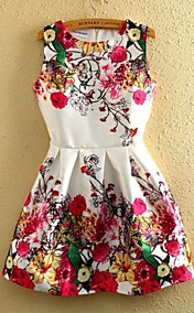 Women' Sleeveless Floral Printed Dress