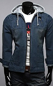 Men's Spring Detachable Hooded Denim Jacket
