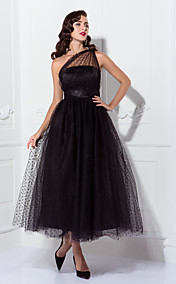 [XmasSale]une ligne une épaule thé longueur tulle robe de cocktail / bal inspiré par Kaley Cuoco aux Emmys