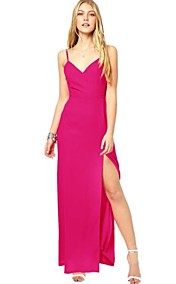 rose robe maxi mince des femmes