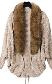 [XmasSale]chauve-souris de cardigan de femmes avec un col en fausse fourrure